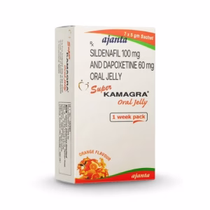Sachet of Super Kamagra Oral Jelly used to treat impotence and early climax