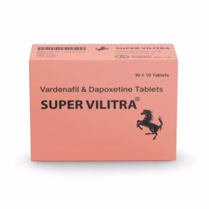 Super Vilitra tablets with Vardenafil and Dapoxetine for erectile dysfunction and premature ejaculation treatment in men
